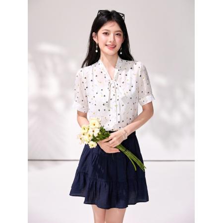 BY23264# 夏季碎花短袖...