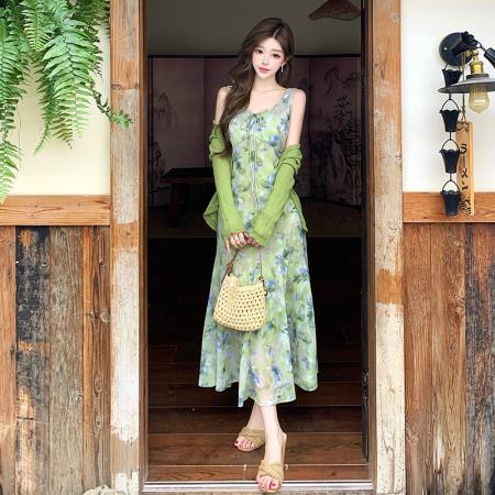 BY23269# 牛油果绿碎花...