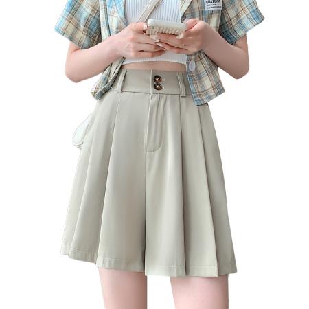BY23554# 西装收腹短裤女夏季新款高腰a字休闲打底外穿阔腿热裤 服裝批發女裝批發服飾貨源