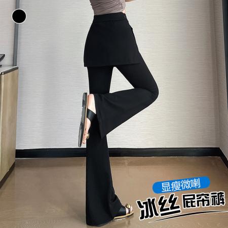 BY23571# 夏新假两件屁帘微喇裤女高腰显瘦百搭休闲裤拖地喇叭裤 服裝批發女裝批發服飾貨源