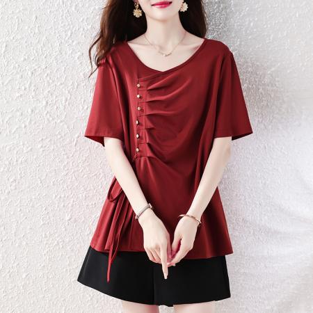 BY23583# 夏装新款女装T恤百搭时尚修身休闲上衣 服裝批發女裝批發服飾貨源