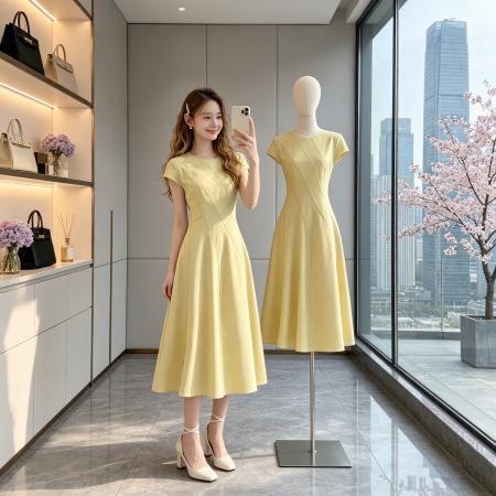BY23868# 法式连衣裙女...