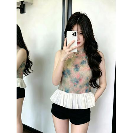 BY23951# 小个子新中式提花花苞无袖衬衫夏季温柔风轻奢国风上衣  服裝批發女裝批發服飾貨源