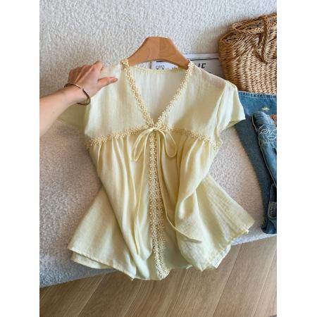BY24104# 甜美风蕾丝拼...
