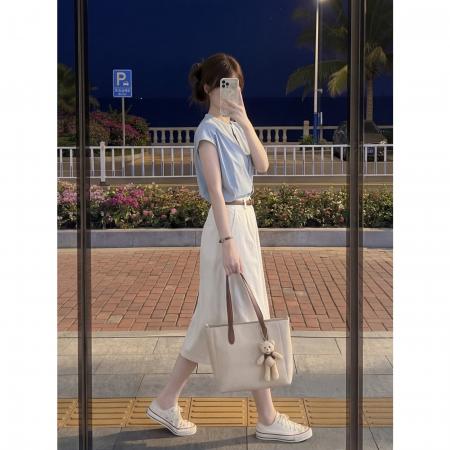 BY24323# 韩系简约气质职场通勤衬衫上衣半身长裙两件套装女夏天 服裝批發女裝批發服飾貨源