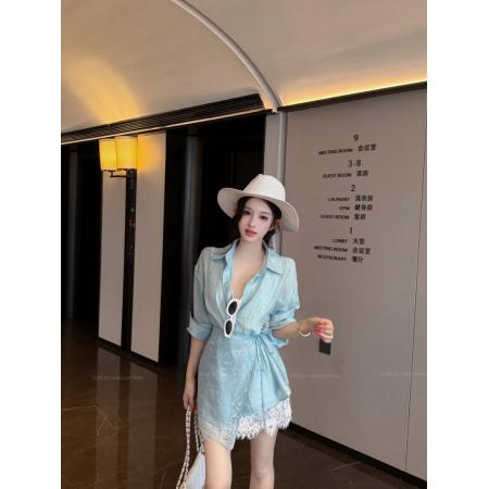 法式蕾丝屁帘绑带衬衫/花边蕾丝短裙 服裝批發女裝批發服飾貨源