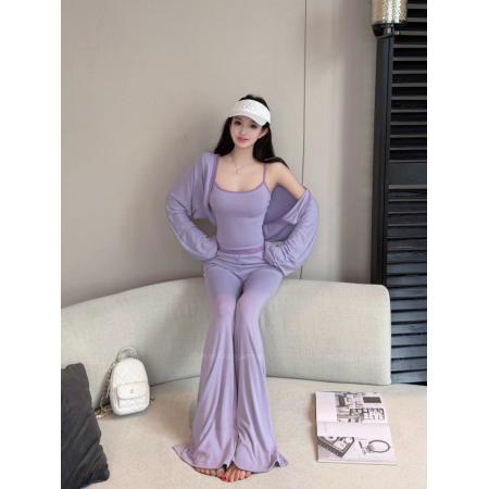 BY24386# 氧气三件套蝙蝠袖开衫+吊带+裤子时尚百搭套装 服裝批發女裝批發服飾貨源