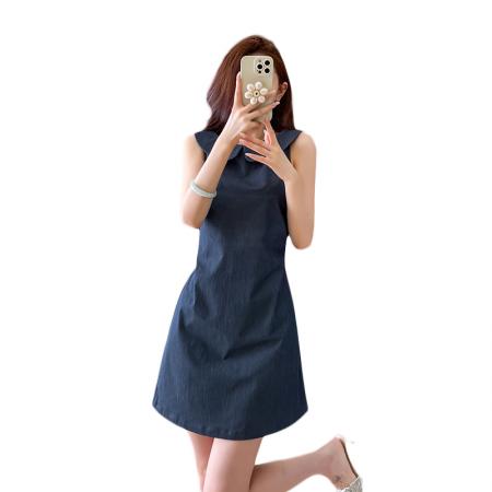 夏季无袖连衣裙短裙校园风浪漫甜美 服裝批發女裝批發服飾貨源