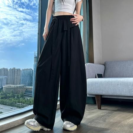 BY24520# 小个子树莓粉色垂坠感山本裤女新款夏季薄款冰丝棉阔腿裤子 服裝批發女裝批發服飾貨源