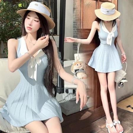 夏季新款韩版时尚气质名媛风减龄显瘦小香风连衣裙 服裝批發女裝批發服飾貨源