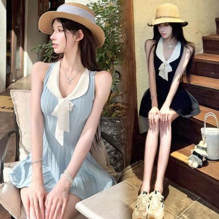 夏季新款韩版时尚气质名媛风减龄显瘦小香风连衣裙 服裝批發女裝批發服飾貨源