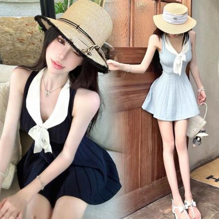 夏季新款韩版时尚气质名媛风减龄显瘦小香风连衣裙 服裝批發女裝批發服飾貨源