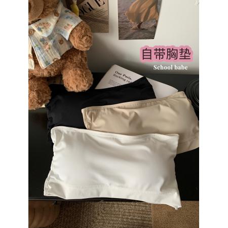 BY24751# 无肩带冰丝内衣文胸固定杯内衣美背防走光抹胸女裹胸  服裝批發女裝批發服飾貨源