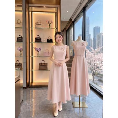 BY24893# MandyZhang郁金香高定系列醋酸白色连衣裙女赫本风气质礼服长裙