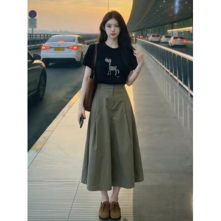 BY25026# 小个子夏天绝美巨好看休闲裙子两件套装女超火减龄穿搭一整套 服裝批發女裝批發服飾貨源