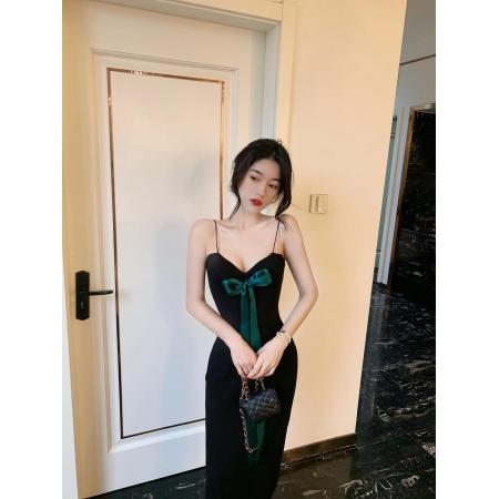 BY25077# 女夏显瘦气质冷淡风高级感性感吊带连衣裙 服裝批發女裝批發服飾貨源