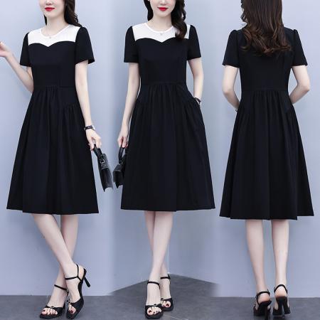 BY25193# 连衣裙子女士夏季新款今年流行爆款小个子冰丝四面体裙子 服裝批發女裝批發服飾貨源