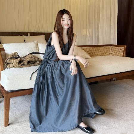 BY25204# 小众设计无袖连衣裙女夏新款收腰显瘦爆款背心长裙大码 服裝批發女裝批發服飾貨源