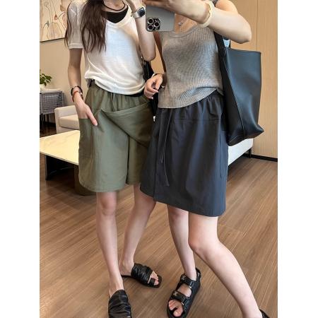 BY25283# 立体腰美式工装短裙女夏季新款速干高腰a字裙半身裙裤外贸爆款  服裝批發女裝批發服飾貨源