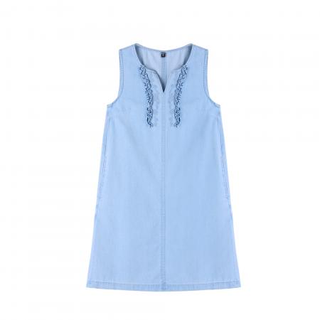 BY25357# 法式立体花卉刺绣无袖连衣裙女夏季新款背心裙  服裝批發女裝批發服飾貨源