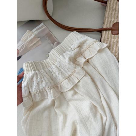 BY25496# 荷叶边休闲套装女夏季无袖小吊带背心垂感束脚长裤两件套 服裝批發女裝批發服飾貨源
