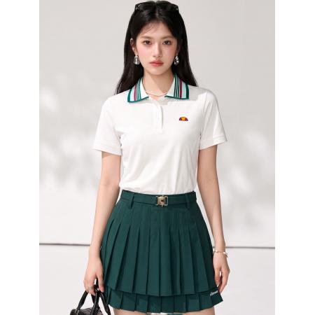 BY25605# 小贝壳复古撞色网球polo短袖T恤运动速干polo衫短袖上衣女 服裝批發女裝批發服飾貨源