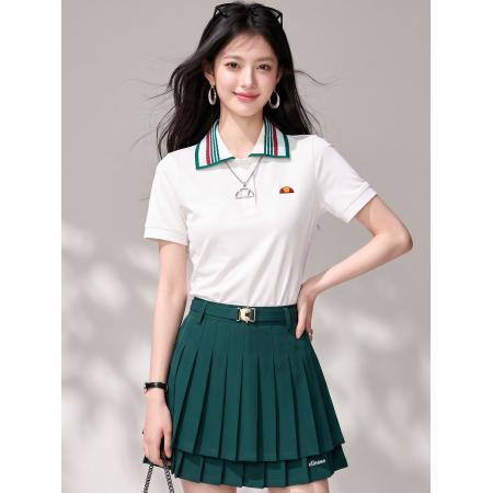 BY25605# 小贝壳复古撞色网球polo短袖T恤运动速干polo衫短袖上衣女 服裝批發女裝批發服飾貨源