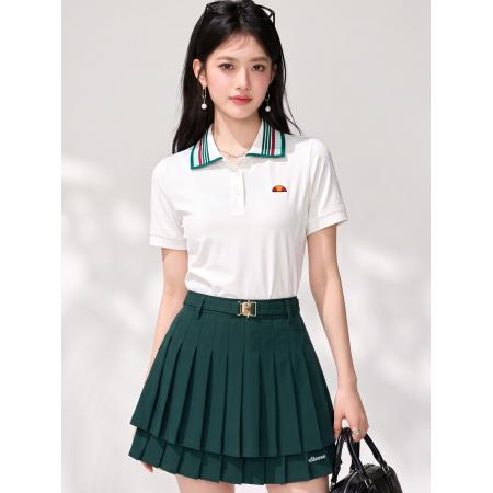 BY25605# 小贝壳复古撞色网球polo短袖T恤运动速干polo衫短袖上衣女 服裝批發女裝批發服飾貨源