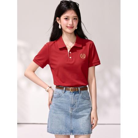 BY25613# 短袖polo领衬衫女夏新款韩版宽松上衣百搭显瘦休闲衬衣 服裝批發女裝批發服飾貨源