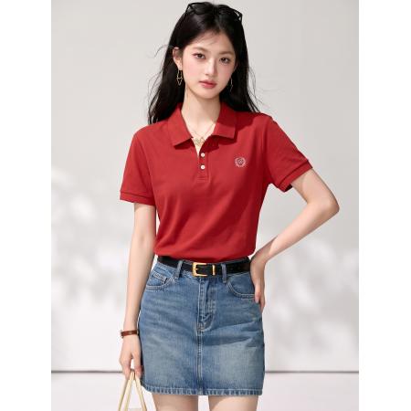 BY25613# 短袖polo领衬衫女夏新款韩版宽松上衣百搭显瘦休闲衬衣 服裝批發女裝批發服飾貨源