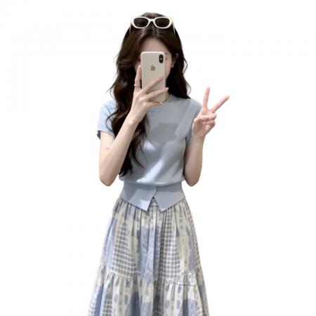 BY25708# 今年流行韩系超好看穿搭一整套时尚套装夏季新款夏装爆款女装 服裝批發女裝批發服飾貨源