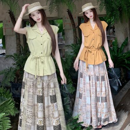 BY25724# 夏季翻复古翻...