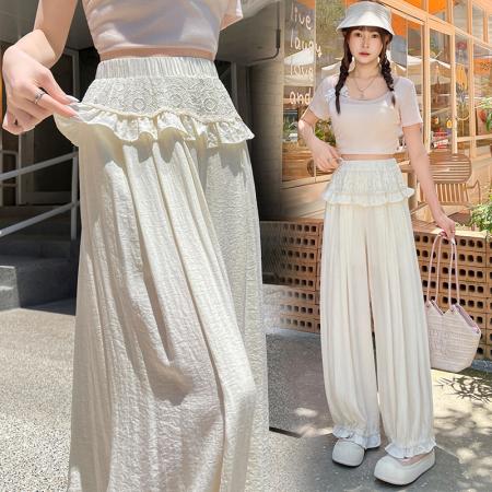 BY25835# 冰丝棉麻灯笼裤女夏季薄款新款高腰宽松休闲亚麻束脚裤 服裝批發女裝批發服飾貨源