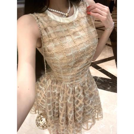BY26497# 富家女小香风连衣裙 服裝批發女裝批發服飾貨源