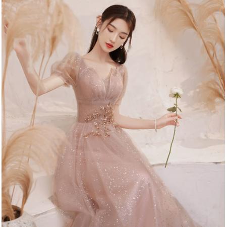 FA57101# 晚礼服裙女新款宴会仙气质主持人礼服设计感女修身年会晚礼服